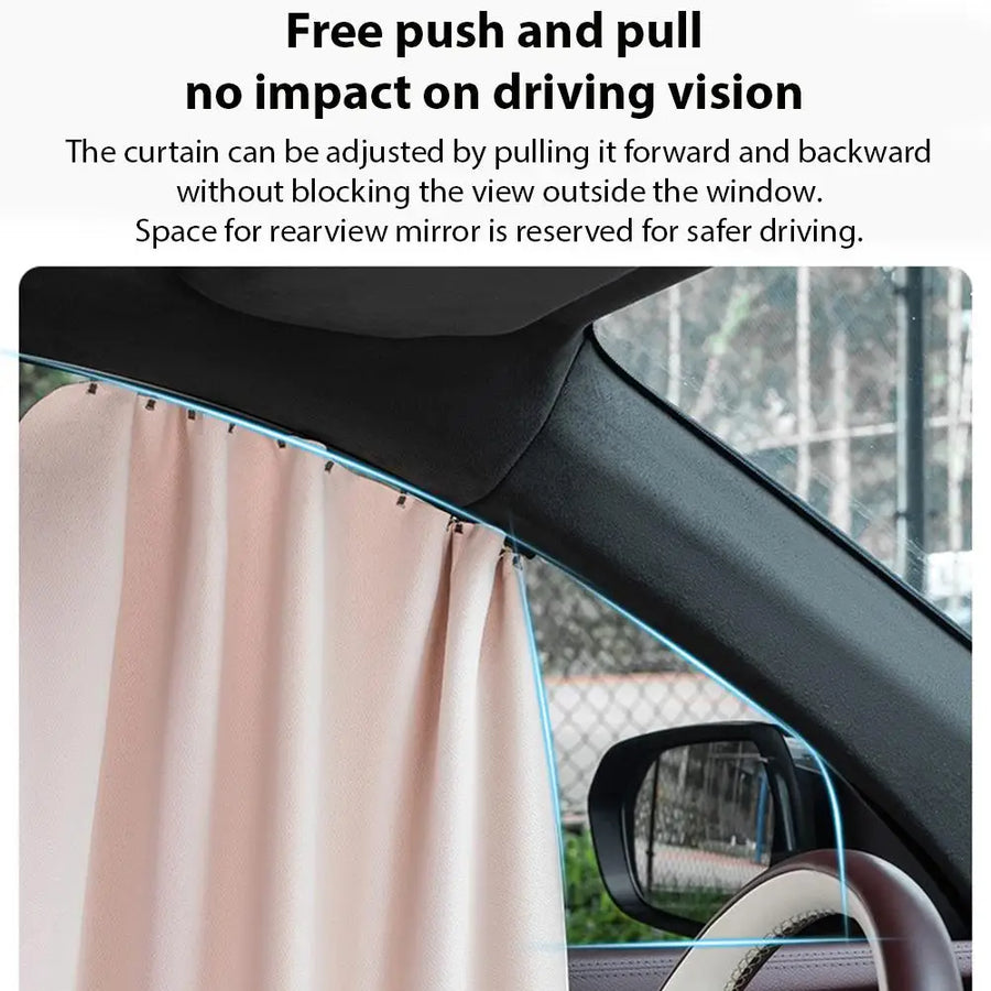 Magnetic Slide Retractable Rail Car Window Curtains - Image 5