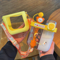Leak-Proof Double Straw Cartoon Kids Water Bottle - Image 2