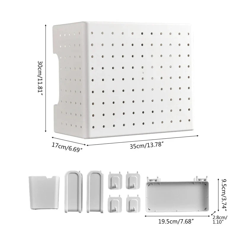 Kitchen Organizer Wall-Mounted Hole Board Storage Rack