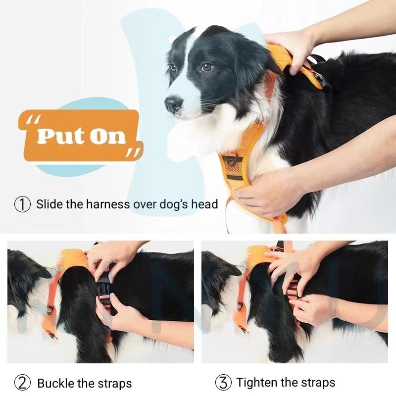 No-Pull Adjustable Comfy Dog Leash Harness