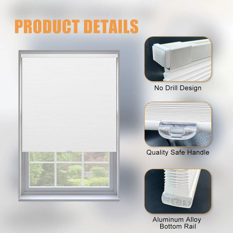 Blackout No-Drill Cordless Honeycomb Blinds - Image 2