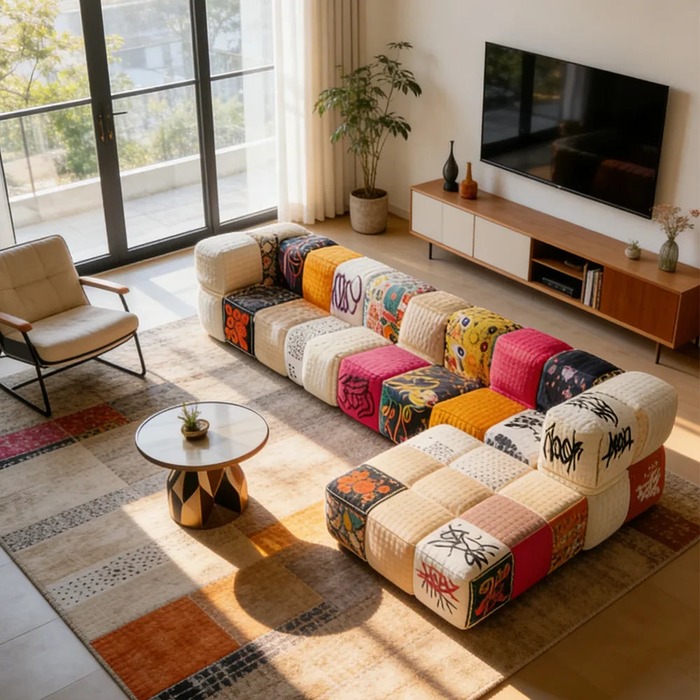 Bohema Artistic Patchwork Sectional Living Sofa - Image 5