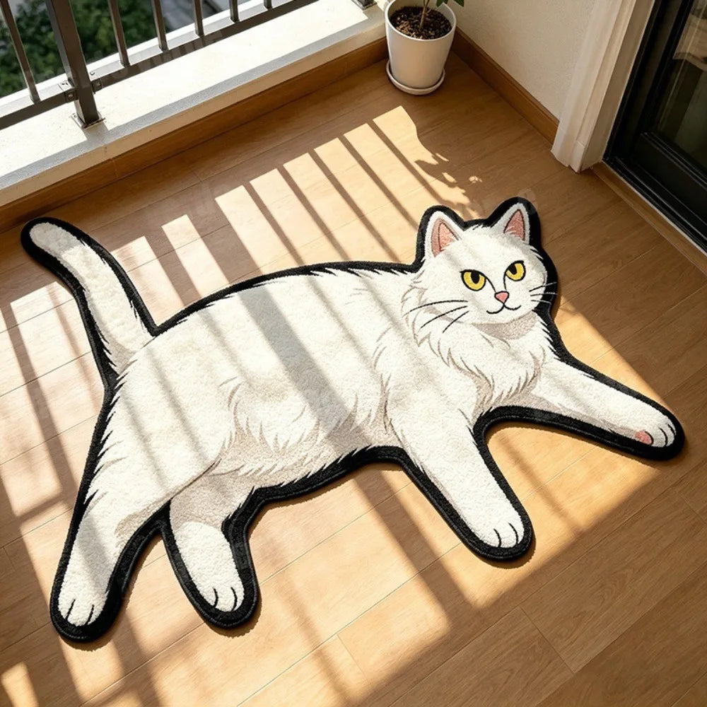 Pawprint Cute Cat-Shape Area Rug