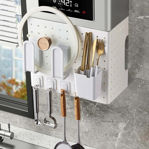 Kitchen Organizer Wall-Mounted Hole Board Storage Rack - Image 0