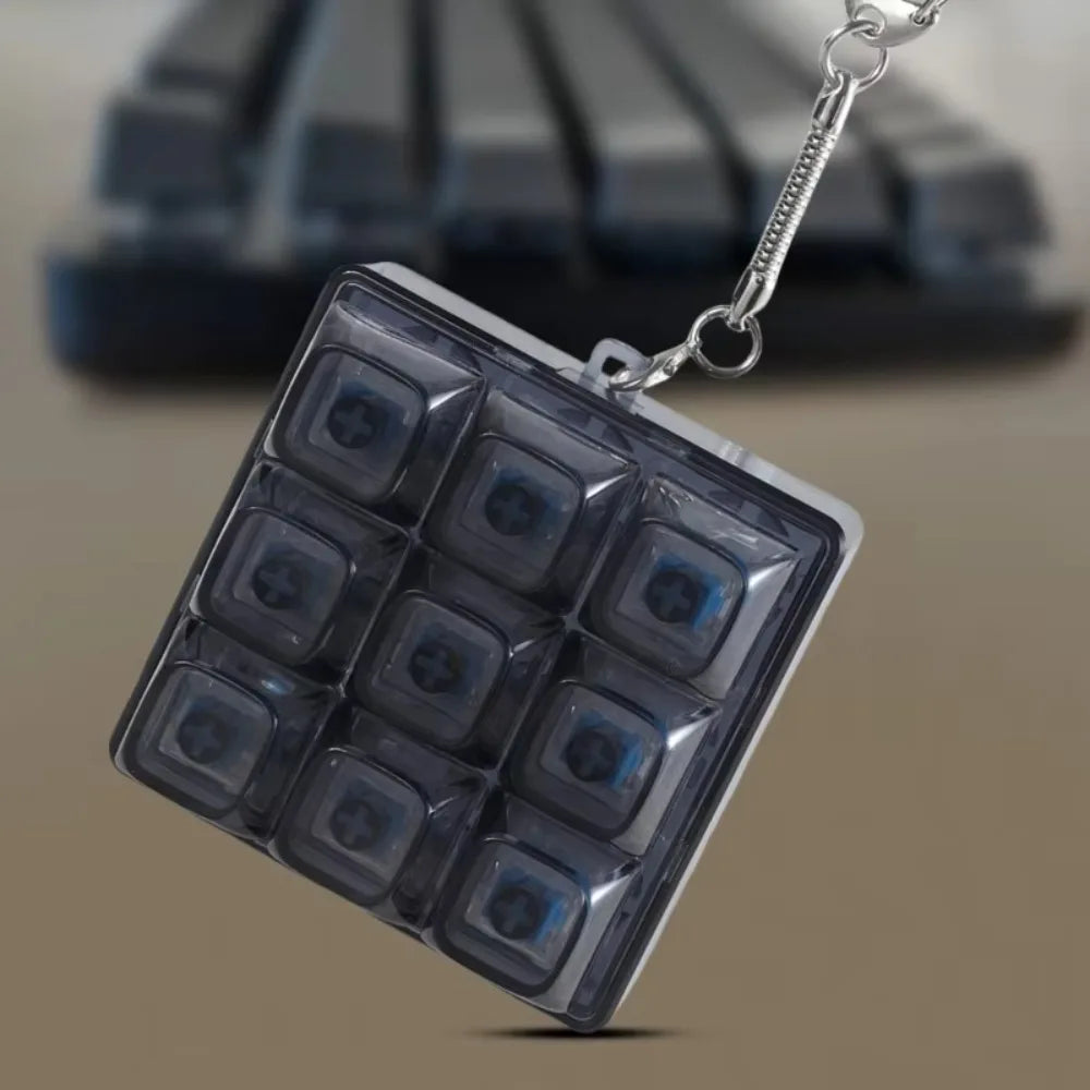 Mechanical Cube Click Fidget Keychain - Image 3