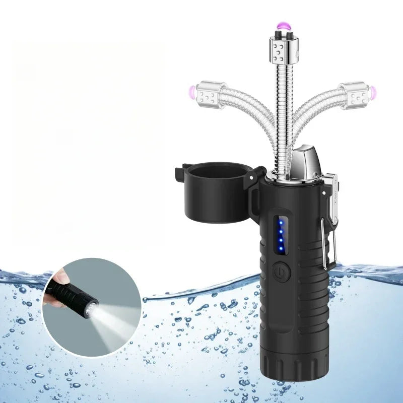 Metal Windproof Heavy Duty Waterproof Flashlight Lighter - Image 2