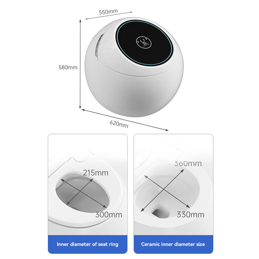 Sphere Auto Heat Integrated Water Tank Modern Toilet - Image 5