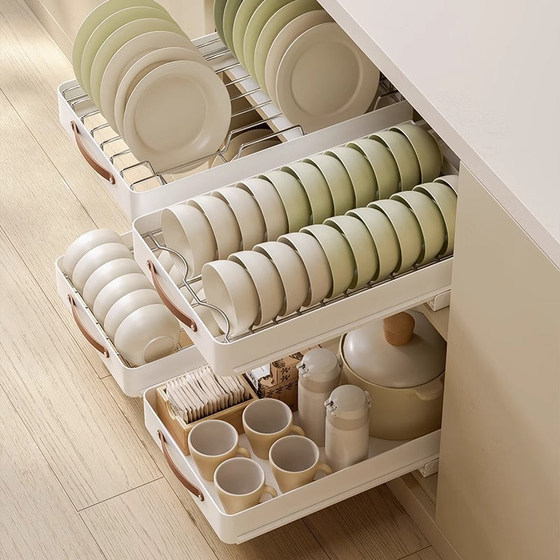 Stainless Steel Pull-Out Storage Kitchen Organizer Tray