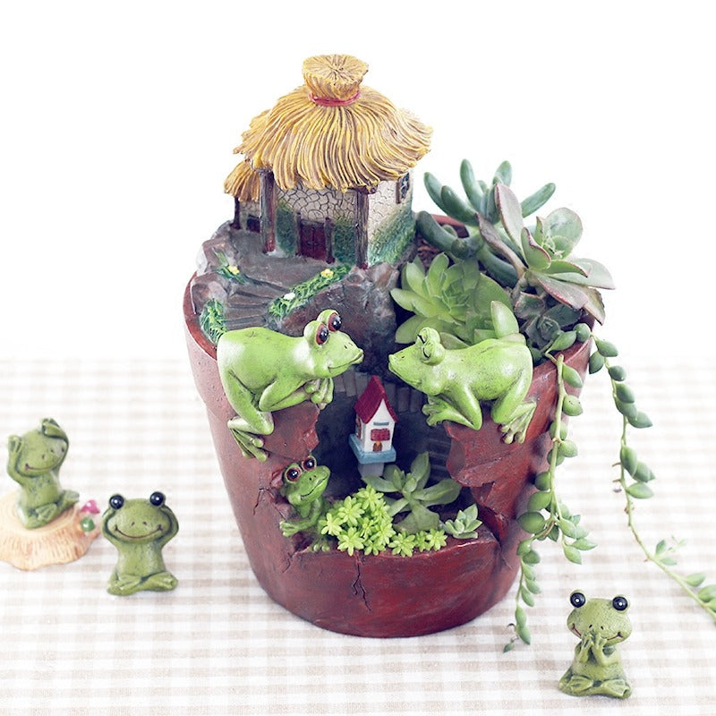 Mini Cottage Succulent Landscape Planter Pot - Image 2