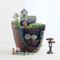 Mini Cottage Succulent Landscape Planter Pot - Image 1
