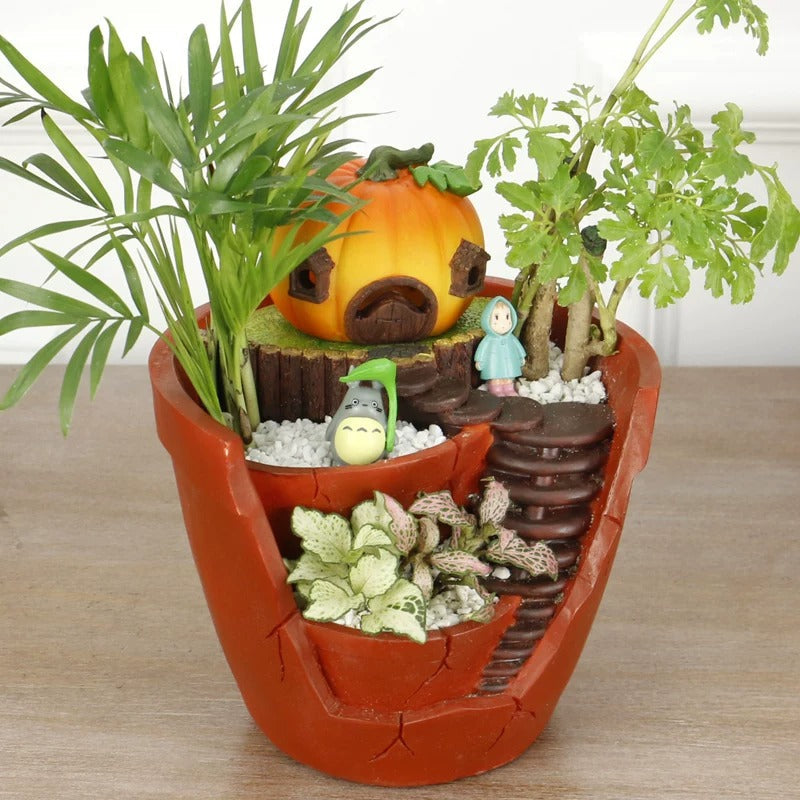 Mini Cottage Succulent Landscape Planter Pot - Image 5