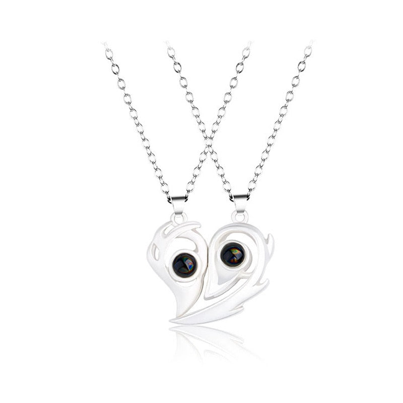 Magnetic Abstract Heart Couple's Necklace - Image 27