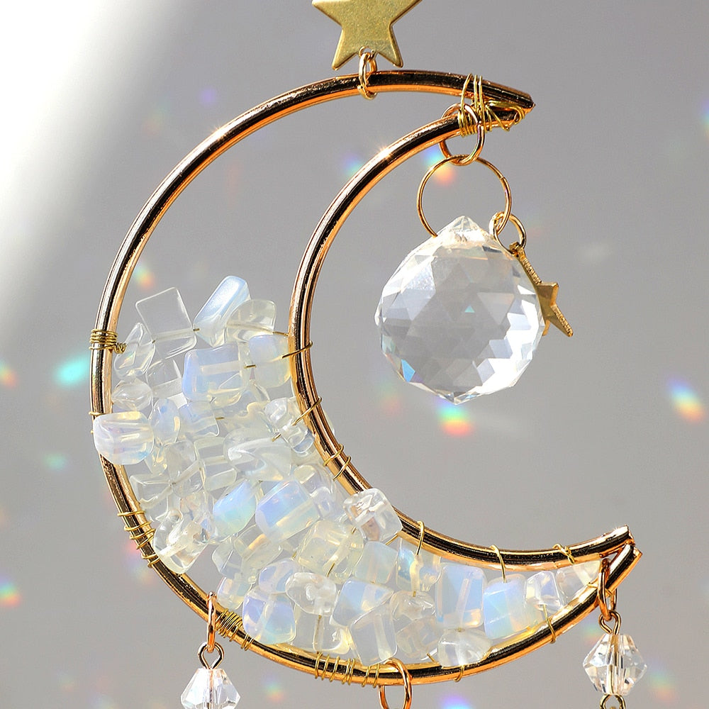 Crystal Sun Catcher Moon Decor