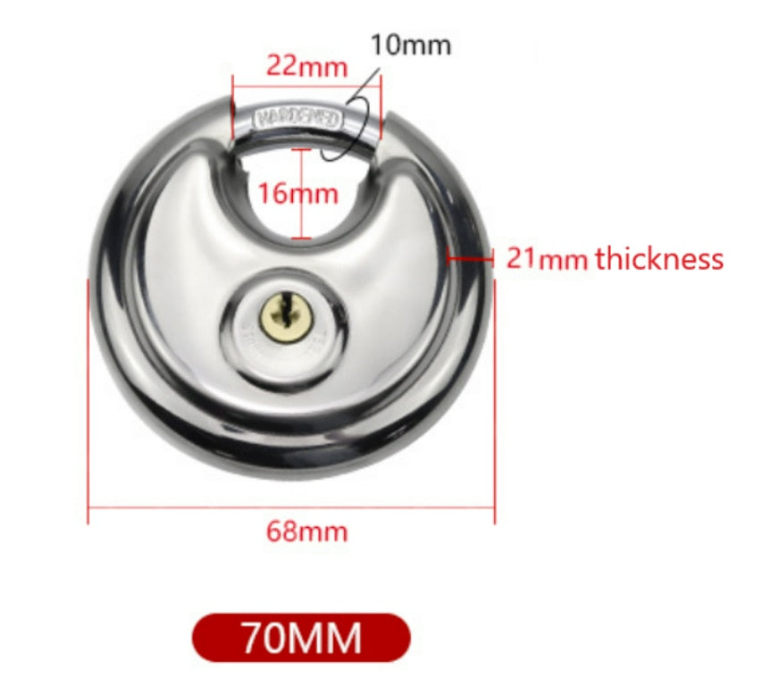 Heavy Duty Round Stainless Steel Padlock