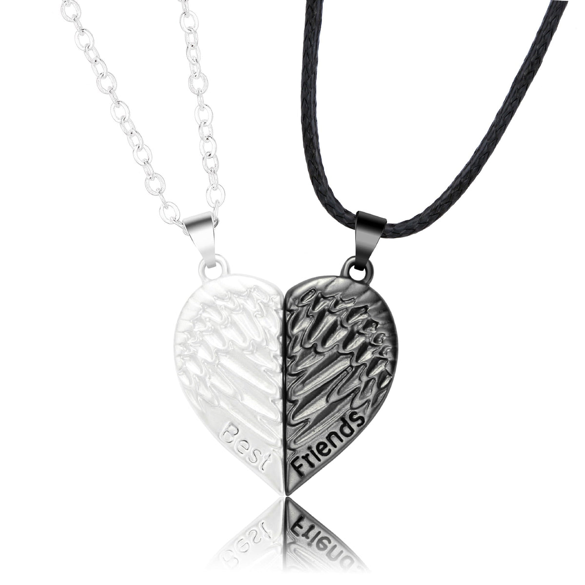 Magnetic Abstract Heart Couple's Necklace