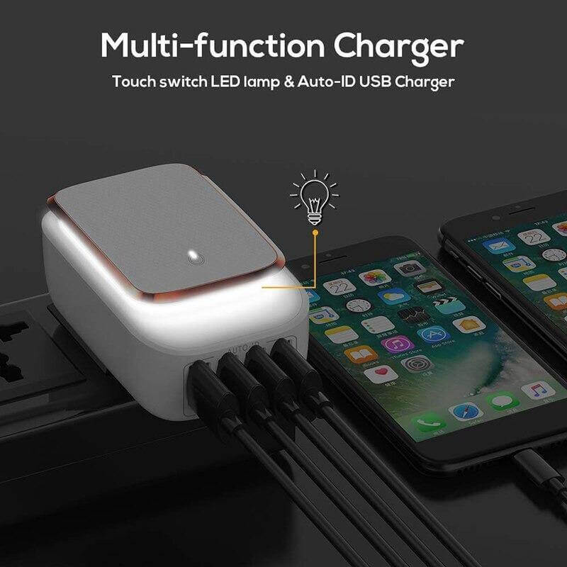 Three-Port USB Charging Lamp