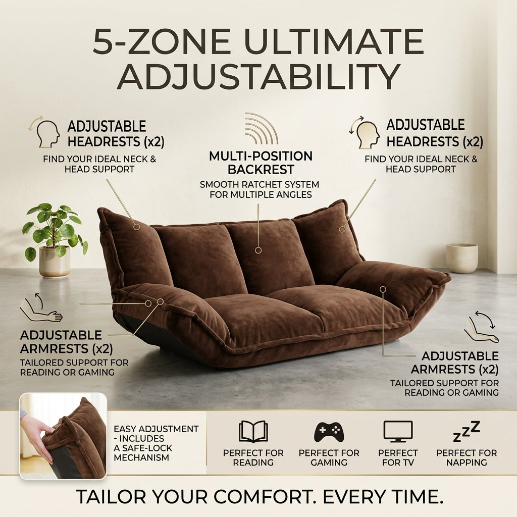 Adjustable Foldable Legless Lounge Sofa - Image 9