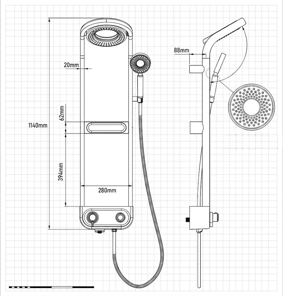 Spa Time Rainfall Elegant Digital Shower Set - Image 2