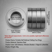 Stainless Steel Self-Defense Rotatable Foldable Ring - Image 7
