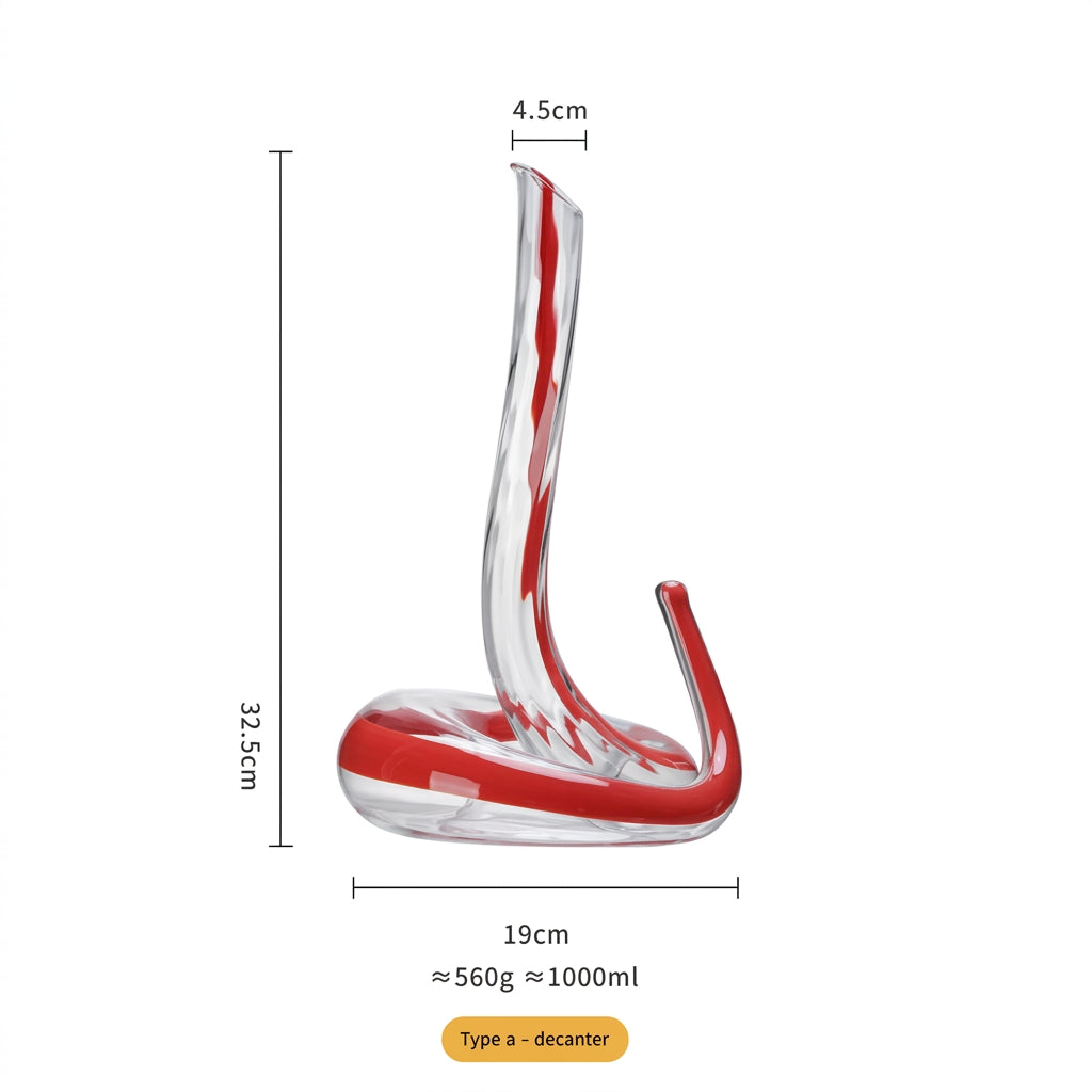 Artisan Blown Snake-Shaped Glass Wine Separator - Image 5