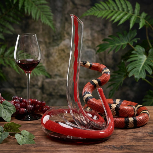 Artisan Blown Snake-Shaped Glass Wine Separator - Image 0