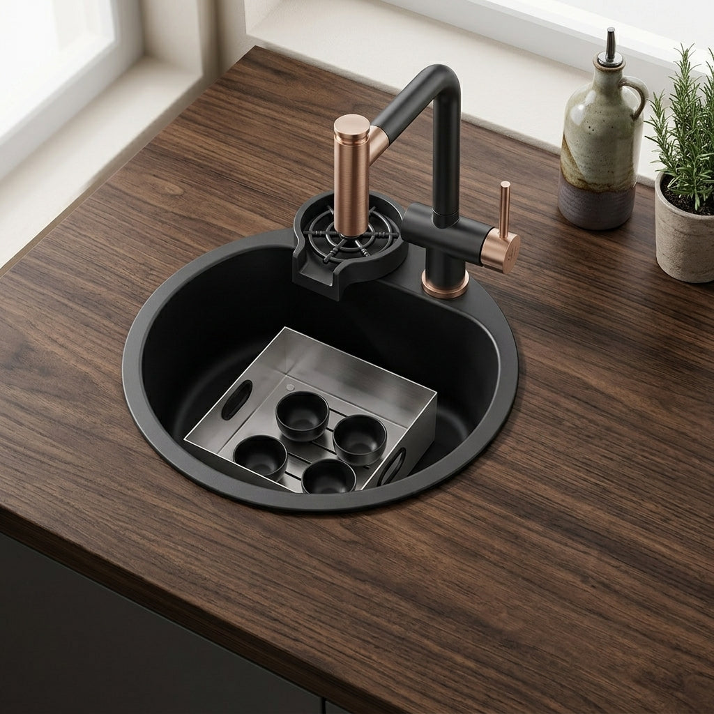 Orbico Deep-Basin Round Stainless Steel Kitchen Sink - Image 6