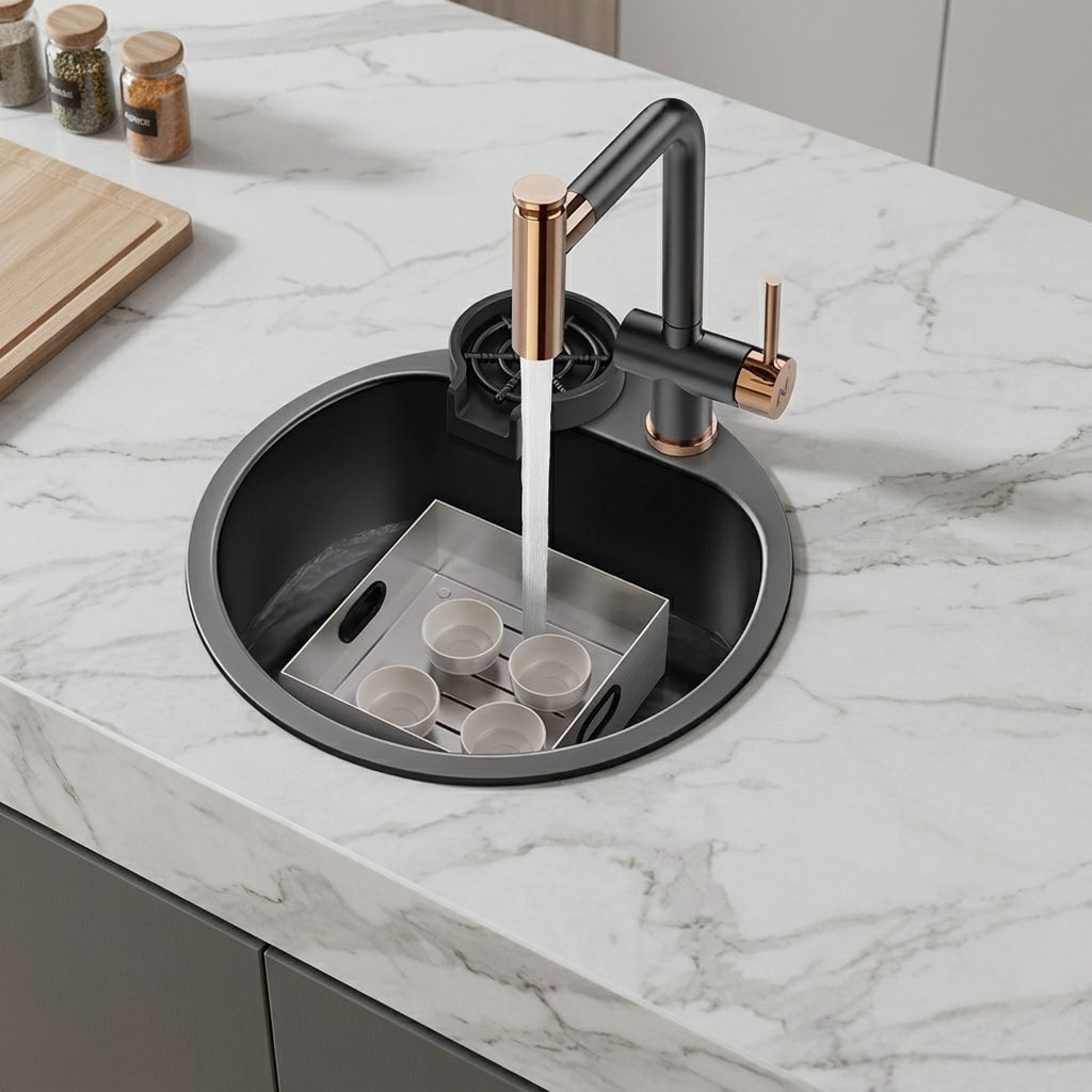 Orbico Deep-Basin Round Stainless Steel Kitchen Sink - Image 0