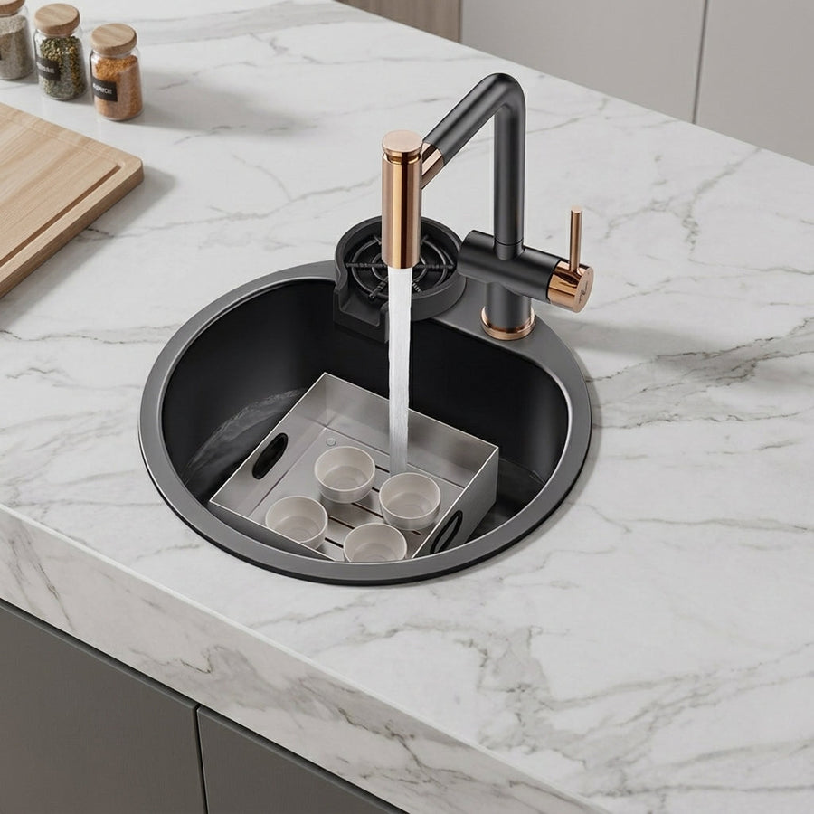 Orbico Deep-Basin Round Stainless Steel Kitchen Sink - Image 0