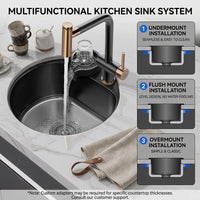 Orbico Deep-Basin Round Stainless Steel Kitchen Sink - Image 4