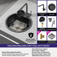 Orbico Deep-Basin Round Stainless Steel Kitchen Sink - Image 3