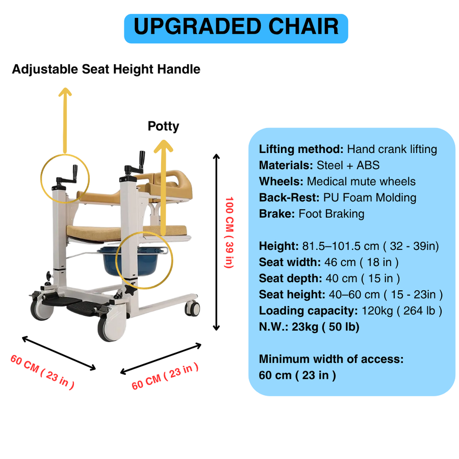 Elderly Patient Transfer Lift Handicapped Wheelchair - Image 14
