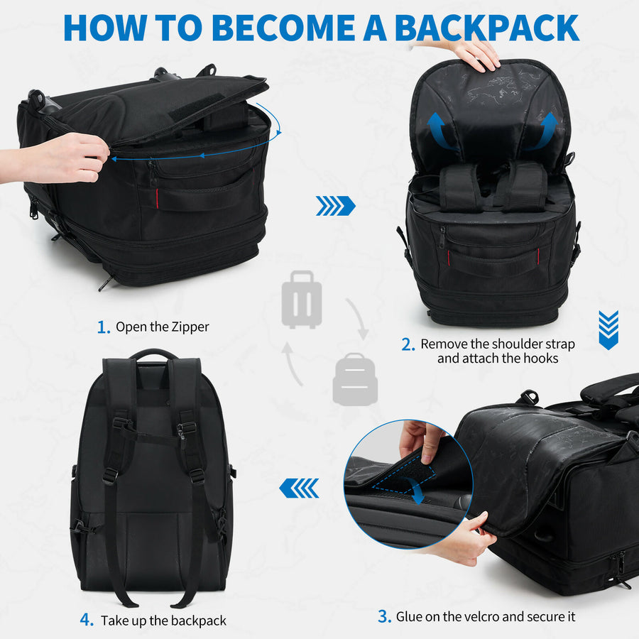 OIWAS Rolling Backpack Carry on Backpack with Wheels - Image 7