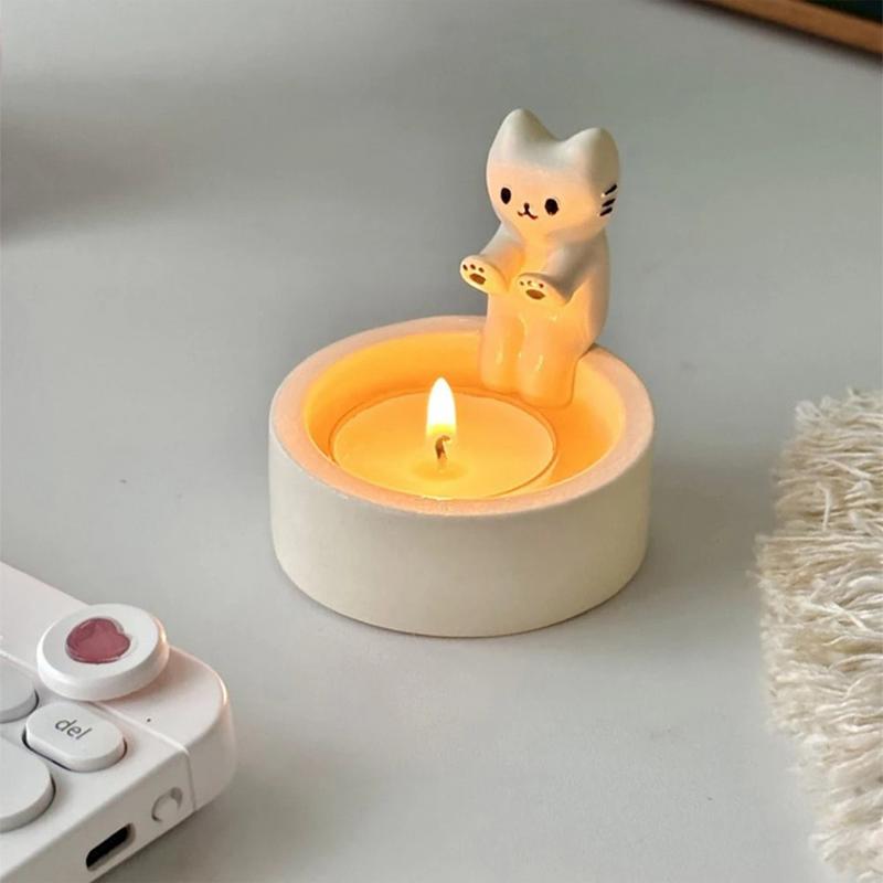 Warm Cat Candle Holder