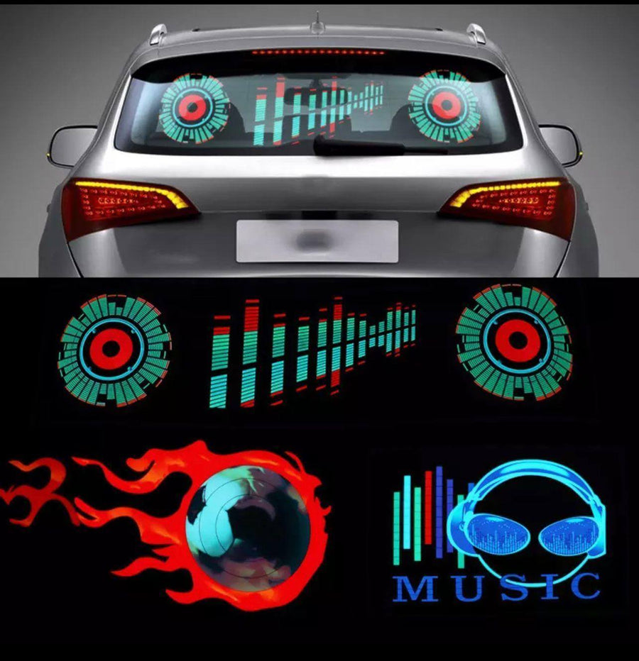 Car Windshield LED Sound Activated Equalizer Neon Sticker - Image 0