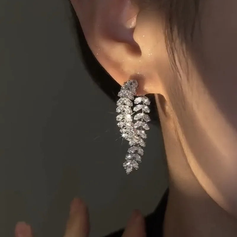 Winter Breeze Zircon Flower Earrings - Image 1
