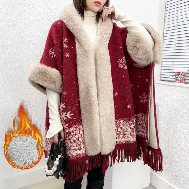 Wearable Blanket Women Lining Long Poncho - Image 6