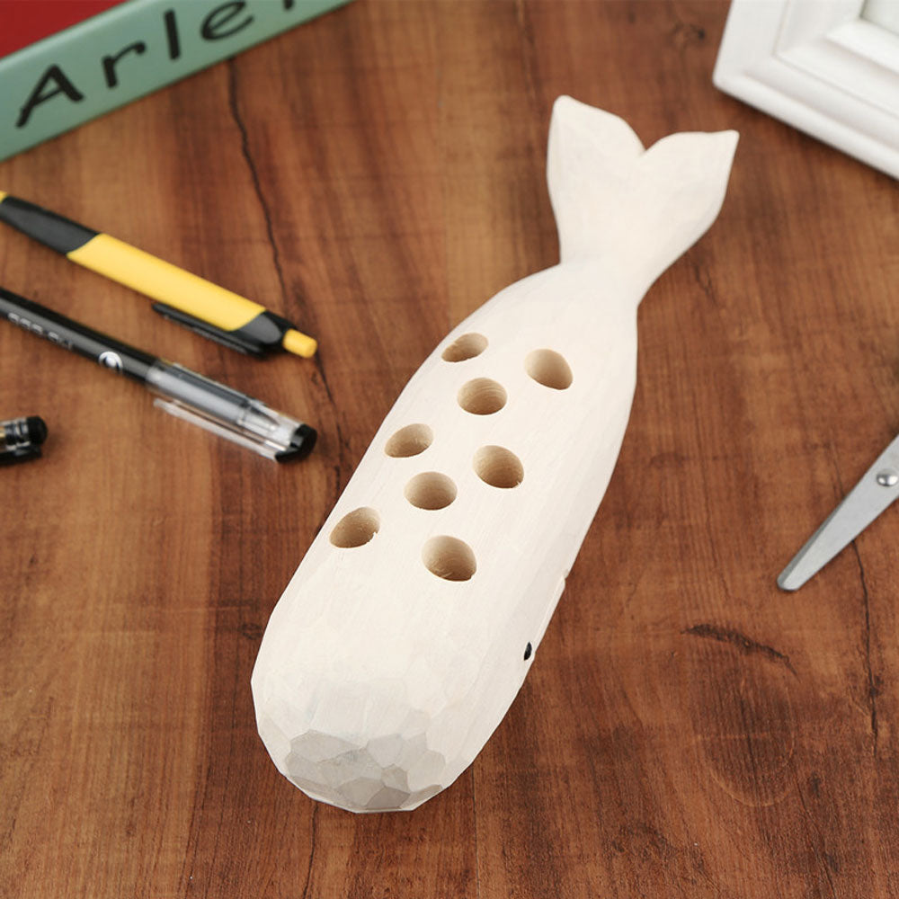 Wooden Whale Creative Pen Holder