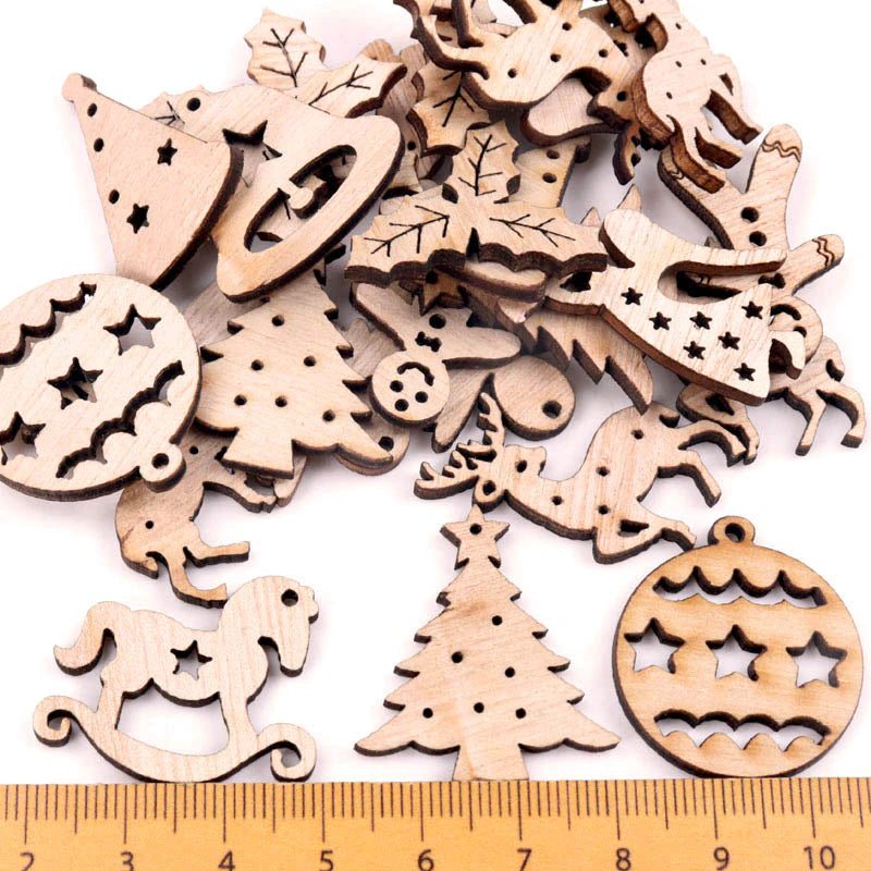 Wooden Winter Happy Christmas Ornaments - Image 2