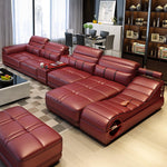 Luxury Multifunctional Elite Elegance Leather Sofa Set