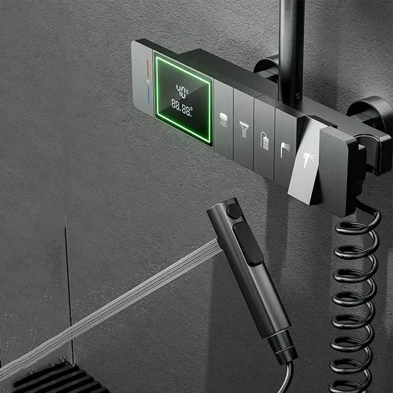 Rhythmic Rain Piano Key Style Control Elegant Rainfall Shower Set - Image 6