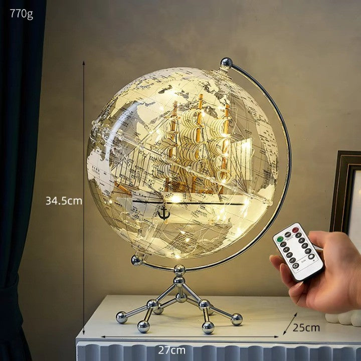 Golden Sail World Map Decor LED Light - Image 5