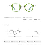 Irregular Shape Geeky Titanium Eyeglasses