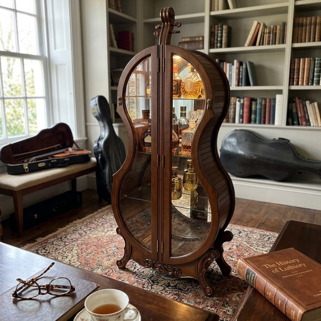 Violin Silhouette Curio Display Cabinet - Image 0