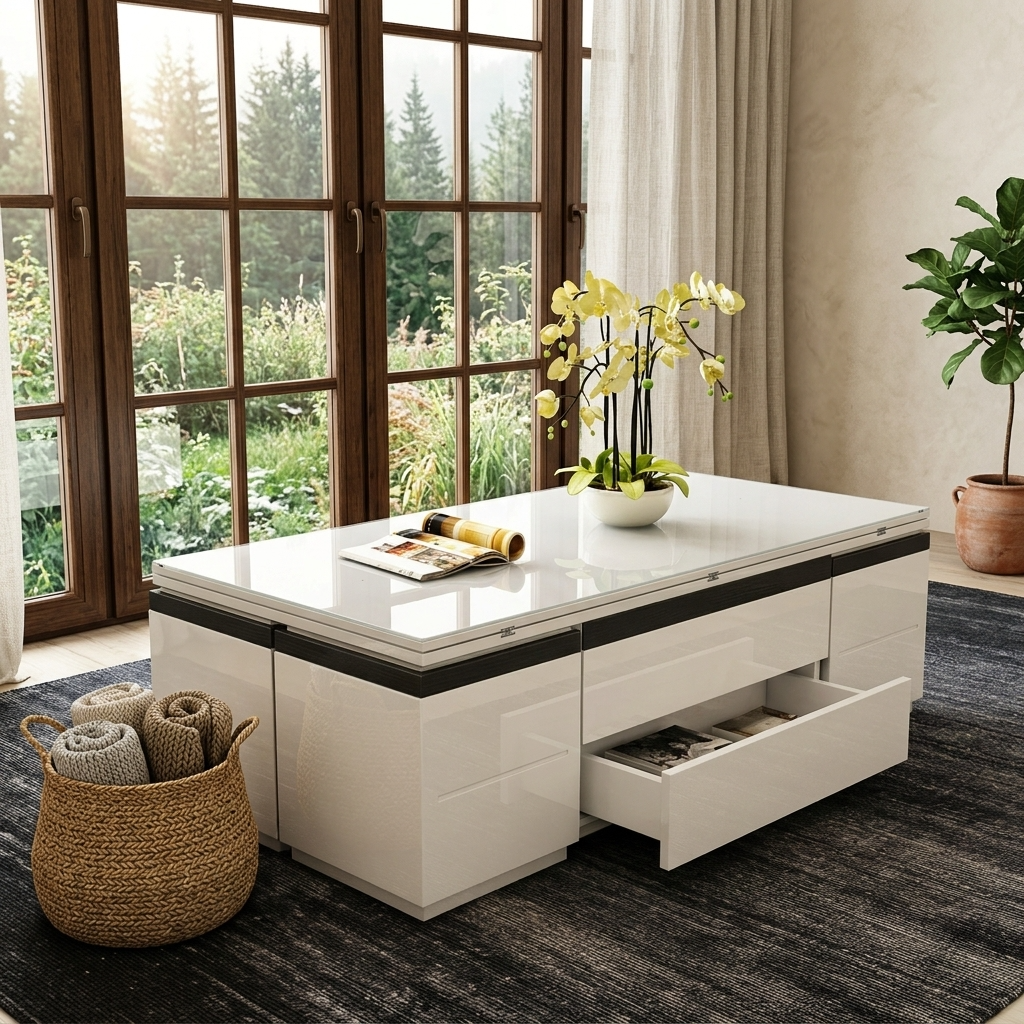 Easy Convertible Modular Dynamic Coffee Table - Image 1
