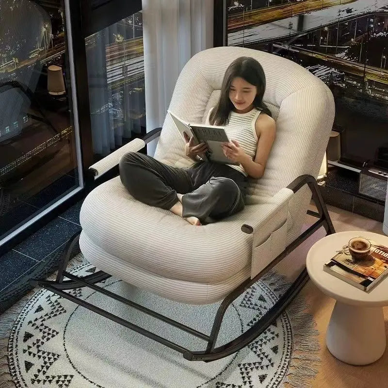 Modern Luxury Relaxing Cozy Padded Rocking Chair · Mavigadget