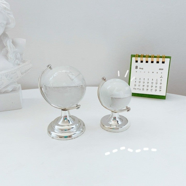 Crystal Transparent Miniature Glass Earth Globe