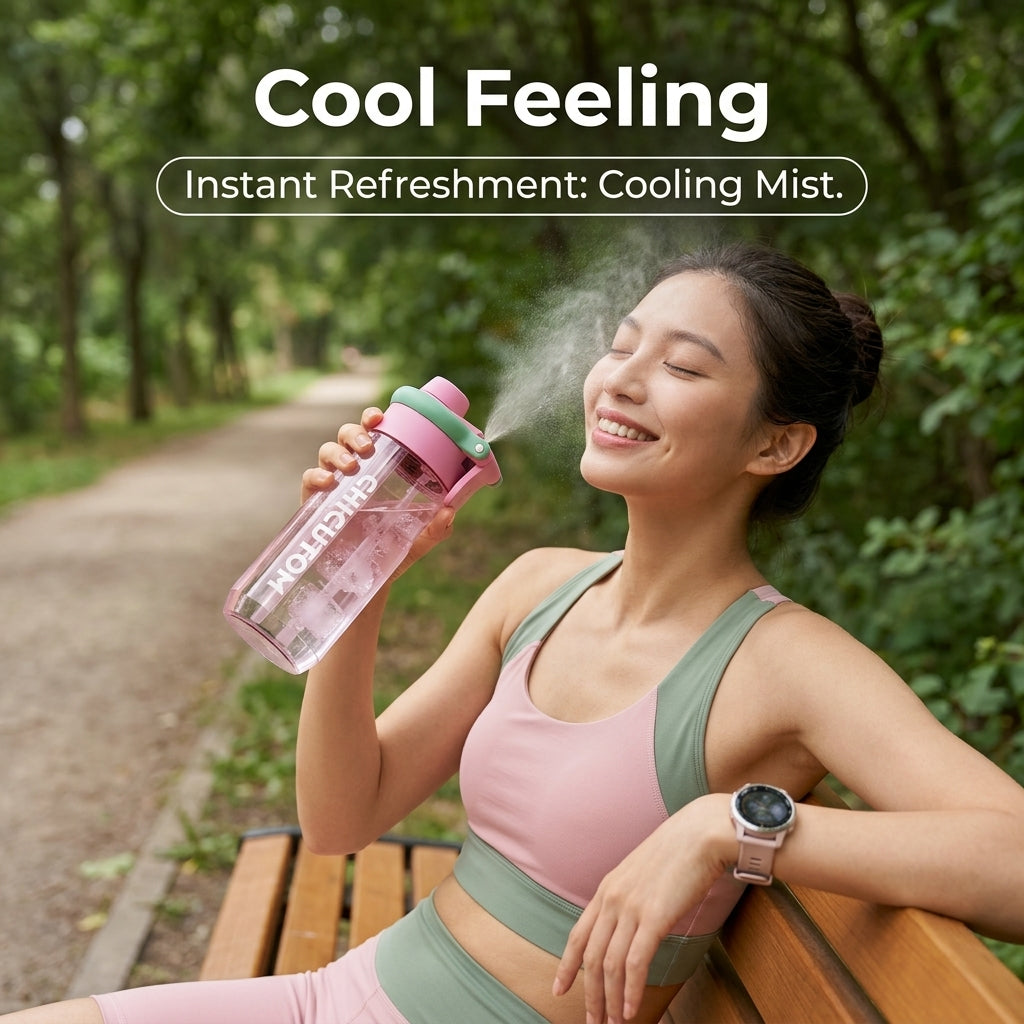 Cool Mist Spray Sports Water Bottle - Image 2