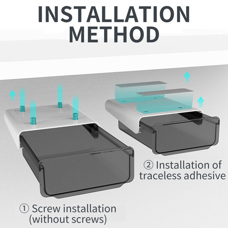 Office Friendly Self-Adhesive Hidden Transparent Drawer - Image 4
