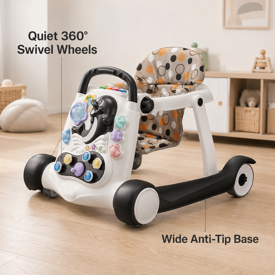 Anti-Rollover Multi-function Baby Walker with Music