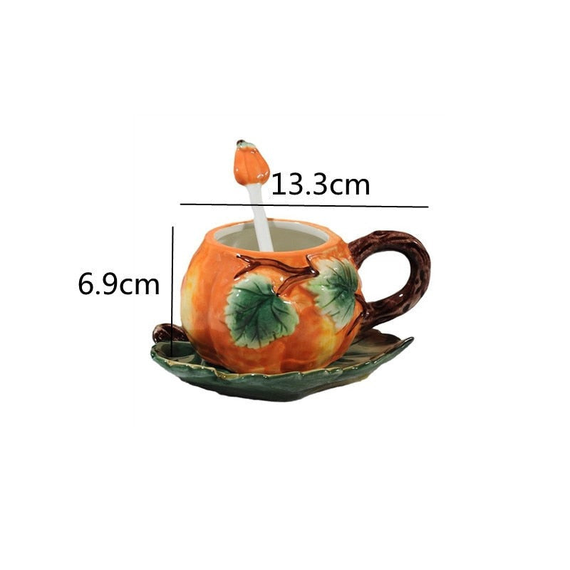 Creative Ceramic Pumpkin Mug Set - Image 5